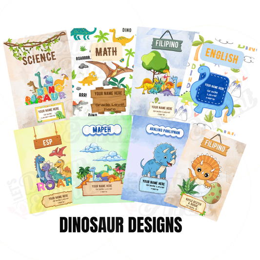 8 Pieces Personalized Notebook with Name | Animal Design Dinosaur Notebook Waterproof Cover