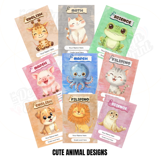 8 Pieces Personalized Notebook with Name | Animal Design Dinosaur Notebook Waterproof Cover