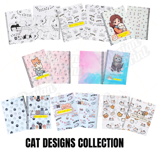 Cute Cat Design Notebook | Personalized Student Notebook | Waterproof Cover | School Supplies