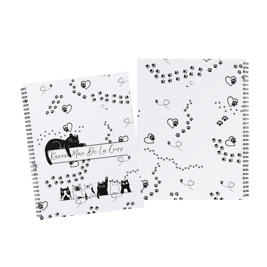Cute Cat Design Notebook | Personalized Student Notebook | Waterproof Cover | School Supplies