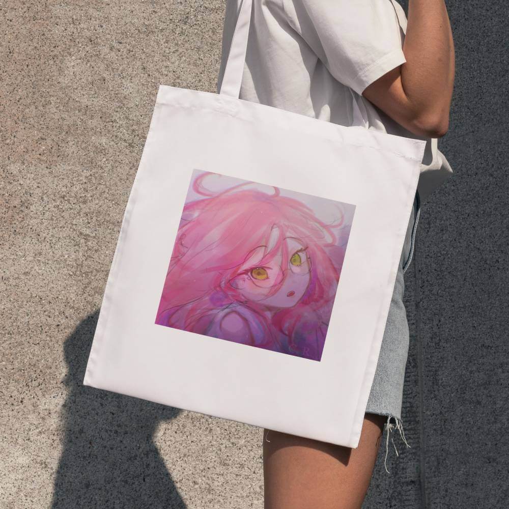 Kyi Su Collab Alien Stage MiziSua Fanmade Art Design Canvas Tote Bag with Zipper