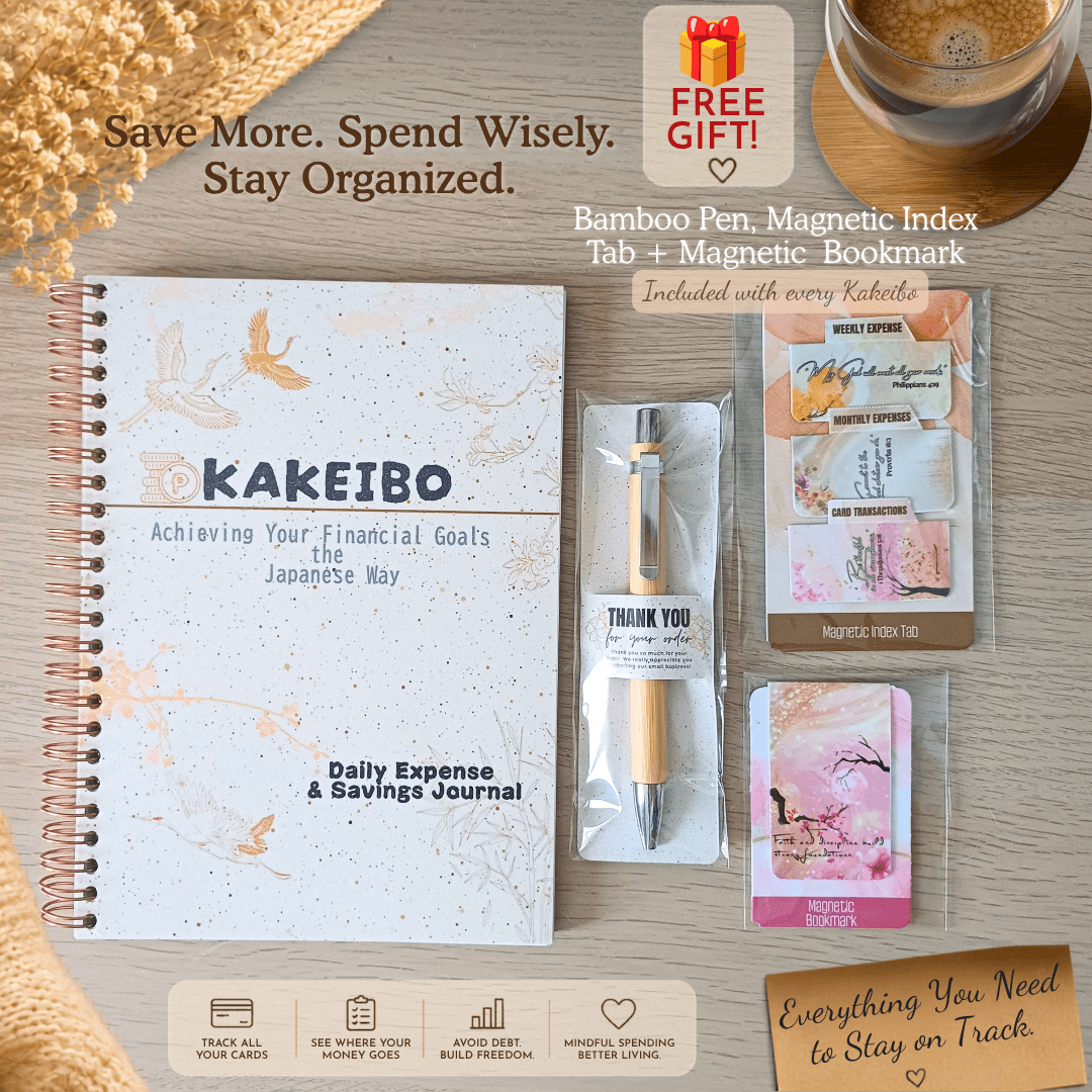 Kakeibo Expense Tracker & Savings Journal Budget Planner Notebook Financial Planner with Free Pen, Magnetic Bookmark and Magnetic Index tab