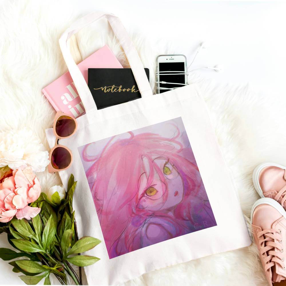 Kyi Su Collab Alien Stage MiziSua Fanmade Art Design Canvas Tote Bag with Zipper